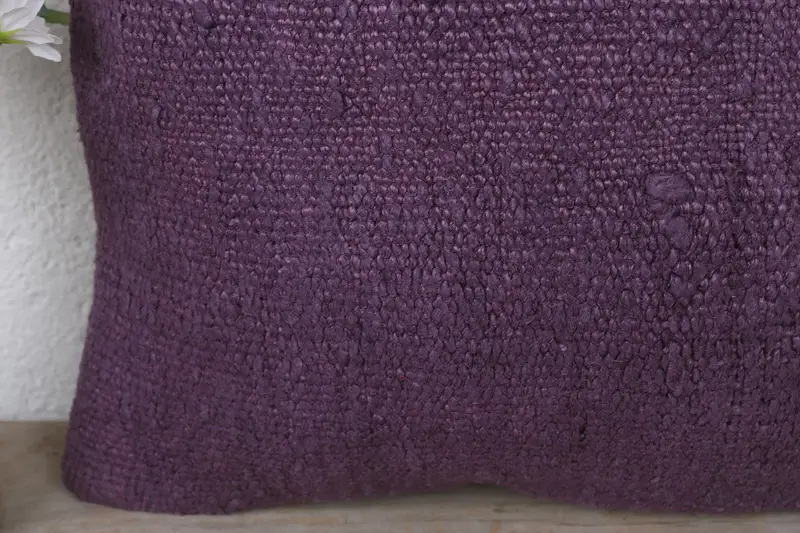 Meditation Pillow, Turkish Pillow, Pillow Sham, Garden Pillow Case, Boho Pillow, Kilim Cushion Sham, 12x12 Purple Cushion Case, Neutral Pillow Sham - 3