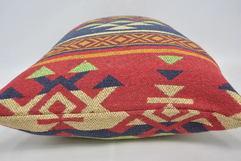 Boho Pillow Sham Cover, Cushion, 20x28 Green Cushion, Interior Designer Pillow, Kilim Pillow, Square Throw Pillow Sham, Bright Pillow - 5