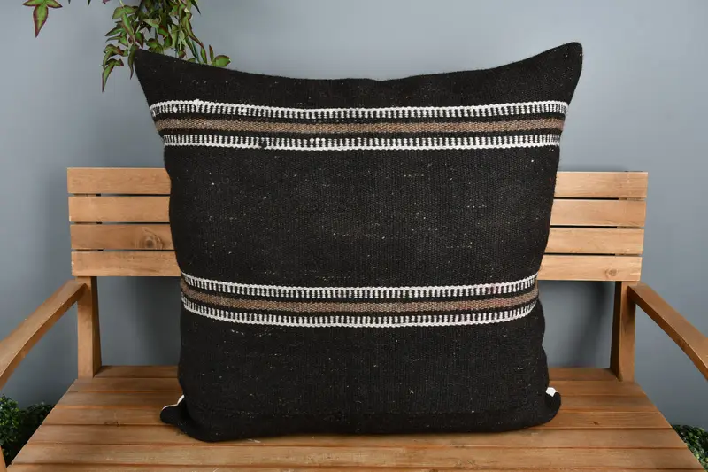 32x32 Brown Cushion Cover, Vintage Kilim Pillow, Vintage Kilim Throw Pillow, Cushion, Car Cushion Case, Ethnical Kilim Rug Pillow - 6