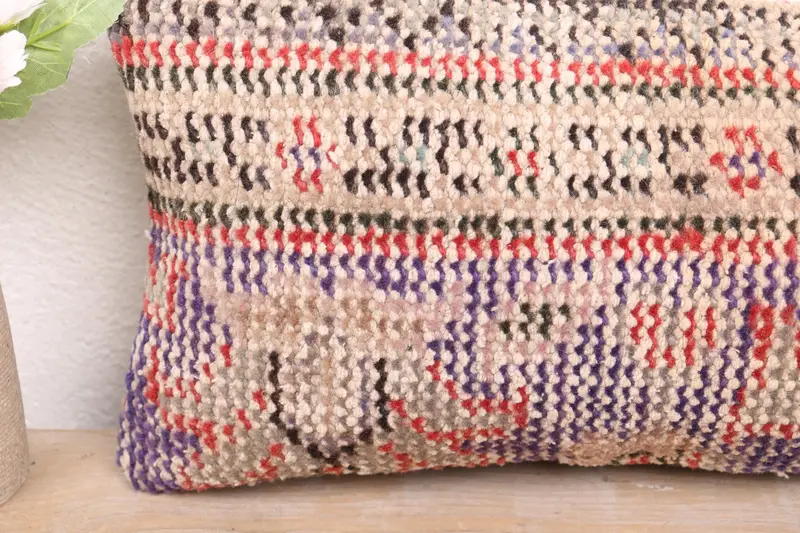 Cushion Case, Sofa Bolster Cushion Case, Aztec Pillow Cover, 8x16 Blue Cushion Cover, Bolster Cushion, Pillow for Sofa, Kilim Pillow, Turkish Pillow - 3