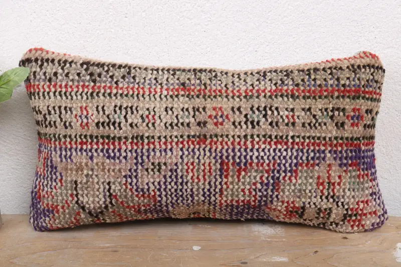 Cushion Case, Sofa Bolster Cushion Case, Aztec Pillow Cover, 8x16 Blue Cushion Cover, Bolster Cushion, Pillow for Sofa, Kilim Pillow, Turkish Pillow - 2