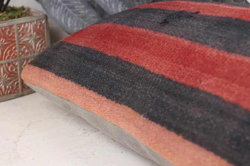 Boho Pillow, Pillow, Seat Pillow Case, 12x24 Brown Pillow Cover, Kilim Pillow, Ethnical Kilim Rug Pillow, Turkish Rugs Pillow Case - 7