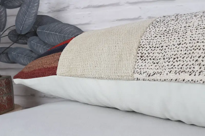 Yastık Kılıfı, 12x48 Beyaz Yastık Kapağı, Hediye Yastığı, Otantik Yastık Kılıfı, Vintage Kilim Yastığı, Kanepe için Yastık, Aztek Yastık Kılıfı - 8