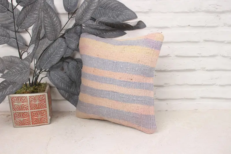 Interior Designer Pillow, Pillow for Couch, Turkish Kilim Pillow, Pillow Sham, Wholesale Pillow Cover, 12x12 Gray Cushion Cover - 4