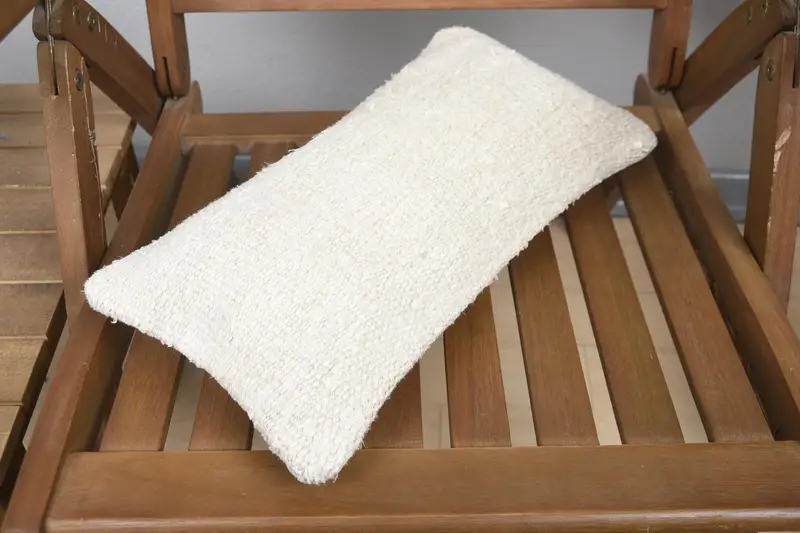 8x16 Beige Cushion Case, Throw Kilim Pillow, Pillow Case, Boho Pillow Sham Cover, Handwoven Pillow Cover Pillow, Kilim Pillow - 4
