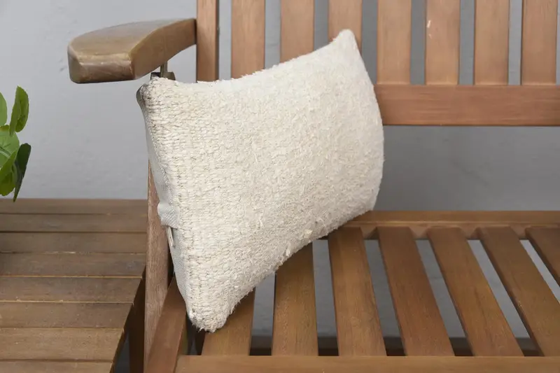 8x16 Beige Cushion Case, Throw Kilim Pillow, Pillow Case, Boho Pillow Sham Cover, Handwoven Pillow Cover Pillow, Kilim Pillow - 2