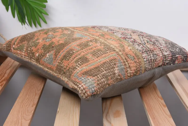 14x14 Brown Pillow Cover, Sustainable Cushion Case, Bolster Throw Cushion Cover, Boho Pillow Sham Cover, Pillow Sham, Home Decor Pillow, Gift Pillow - 6