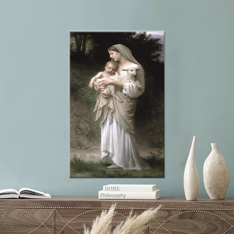 Trendy Kanvas Tablo: İsa, William Adolphe, Meryem Ana