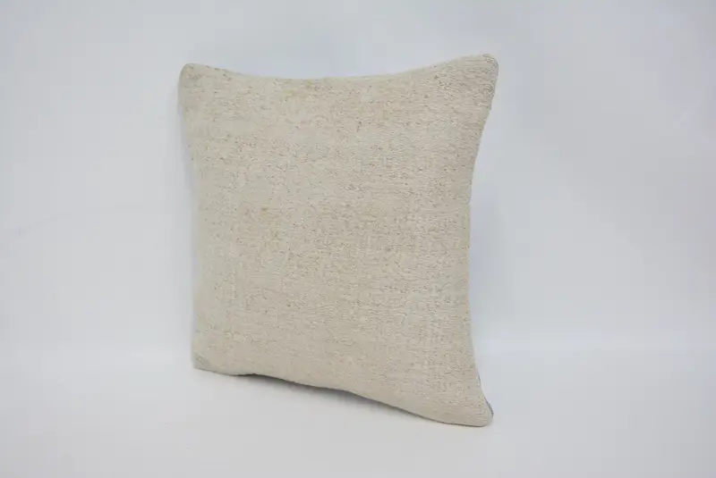 Turkish Pillow, Cushion, Turkish Kilim Pillow, Boho Pillow Sham Cover, Nautical Throw Cushion Case, 14x14 Beige Pillow Sham - 4