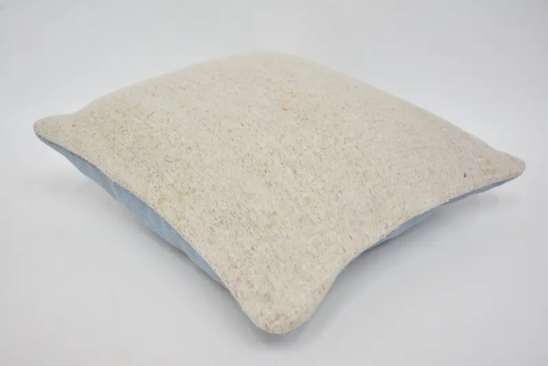Turkish Pillow, Cushion, Turkish Kilim Pillow, Boho Pillow Sham Cover, Nautical Throw Cushion Case, 14x14 Beige Pillow Sham - 6