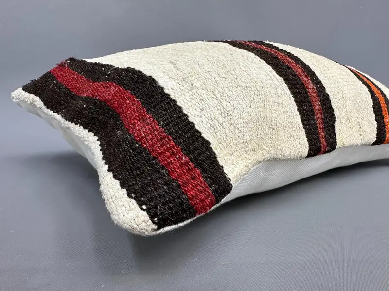 Throw Kilim Pillow, 12x20 White Pillow Case, Cushion, Kilim Rug Cushion Cover, Vintage Kilim Pillow, Turkish Bench Cushion, Interior Designer Pillow - 6