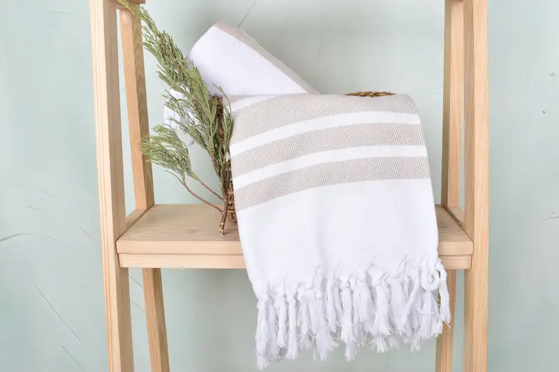 Organic Beach Towel, Lightweight towel, Wedding Gift Ideas, 70x40 Cotton Herringbone Towel, Bachelor Bachelorette Party Favors, Large Turkish Towel - 4