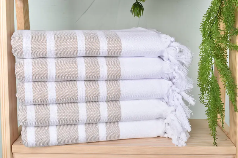 Organic Beach Towel, Lightweight towel, Wedding Gift Ideas, 70x40 Cotton Herringbone Towel, Bachelor Bachelorette Party Favors, Large Turkish Towel - 2