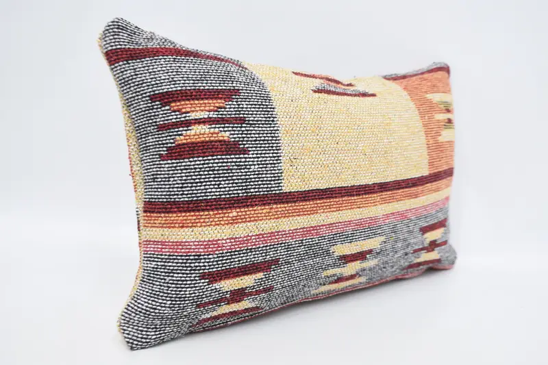 Home Decor Pillow, Nomadic Cushion, Vintage Kilim Throw Pillow, Vintage Pillow, Bolster Pillow, 12x20 Beige Pillow Sham, Cushion Cover - 3