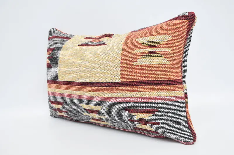Home Decor Pillow, Nomadic Cushion, Vintage Kilim Throw Pillow, Vintage Pillow, Bolster Pillow, 12x20 Beige Pillow Sham, Cushion Cover - 4