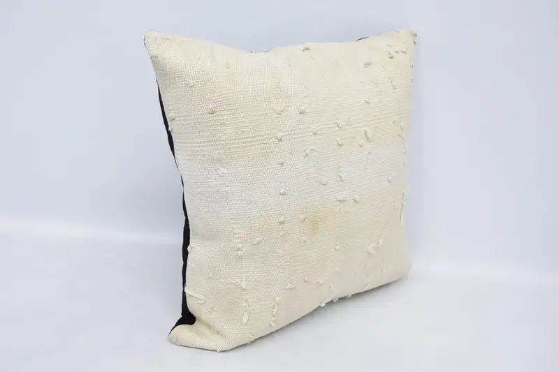 Turkish Pillow, Turkish Kilim Pillow, Neutral Throw Cushion, Boho Pillow, Cushion, Outdoor Throw Pillow Sham, 24x24 White Pillow Sham - 3