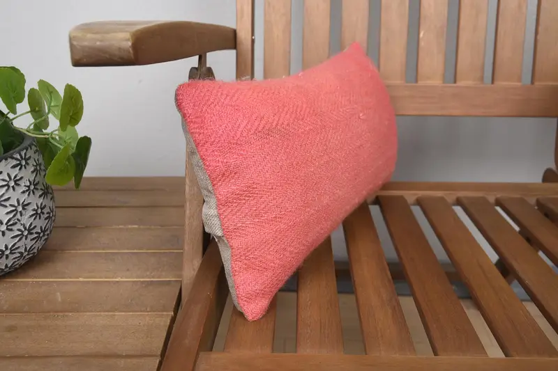 Authentic Cushion, Pillow Case, Vintage Pillow, 8x16 Red Cushion Case, Kilim Pillow Cover, Interior Designer Pillow, Sofa Bolster Cushion Case - 2