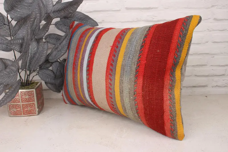 16x24 Blue Pillow Sham, Kilim Pillow, Antique Pillows, Home Decor Pillow, Aztec Cushion Cover, Pattern Throw Pillow Cover, Pillow Sham - 4