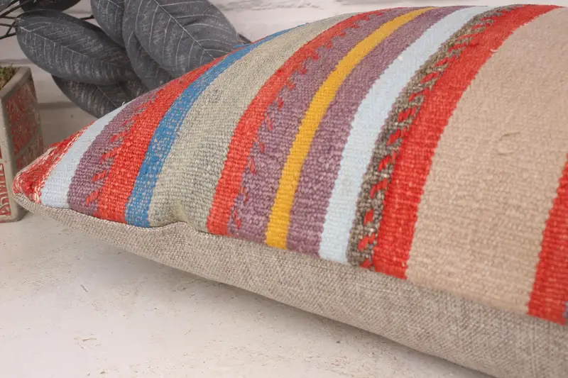 16x24 Blue Pillow Sham, Kilim Pillow, Antique Pillows, Home Decor Pillow, Aztec Cushion Cover, Pattern Throw Pillow Cover, Pillow Sham - 6