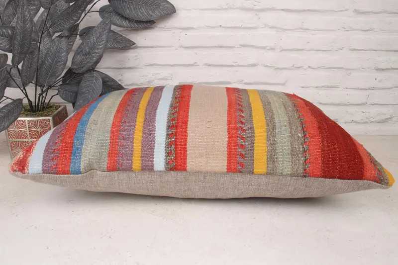 16x24 Blue Pillow Sham, Kilim Pillow, Antique Pillows, Home Decor Pillow, Aztec Cushion Cover, Pattern Throw Pillow Cover, Pillow Sham - 5