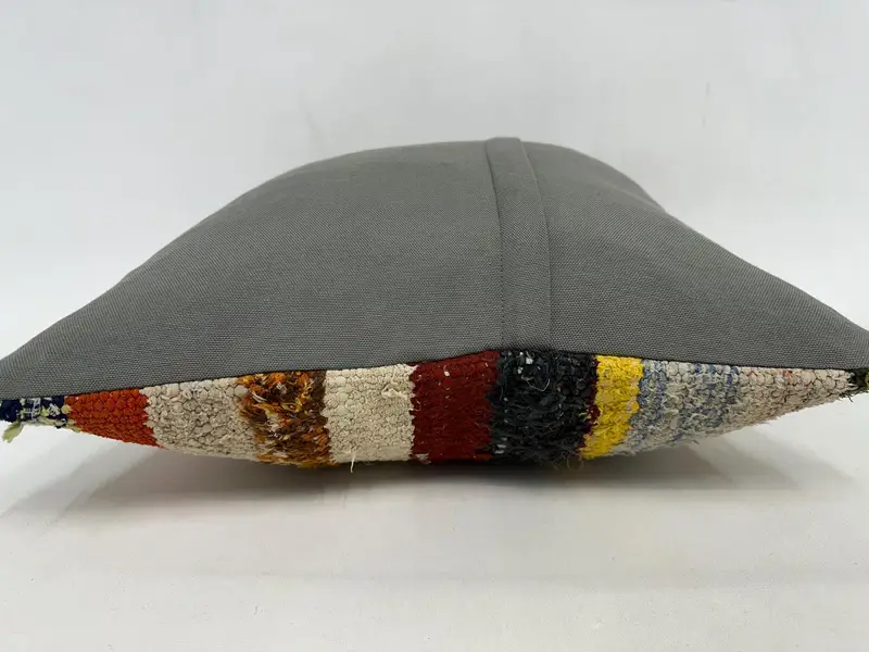 Customized Cushion, Pillow, Handmade Kilim Cushion, Vintage Kilim Pillow, Pillow for Couch, Boho Throw Pillow Sham, 20x20 Beige Pillow Cover - 7