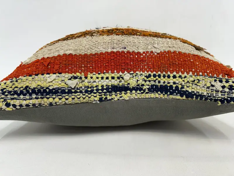 Customized Cushion, Pillow, Handmade Kilim Cushion, Vintage Kilim Pillow, Pillow for Couch, Boho Throw Pillow Sham, 20x20 Beige Pillow Cover - 5