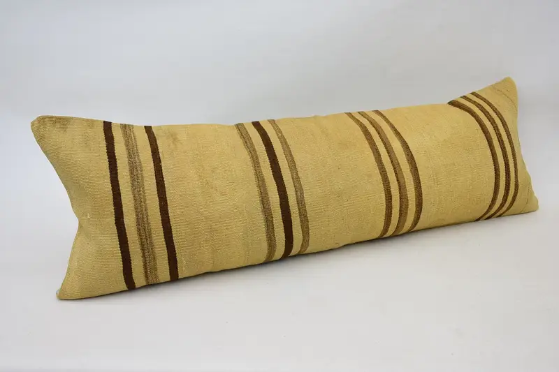 Christmas Cushion Cover, Kilim Cushion Sham, Handmade Kilim Cushion, Pillow Case, 16x48 Beige Pillow Case, Interior Designer Pillow - 3