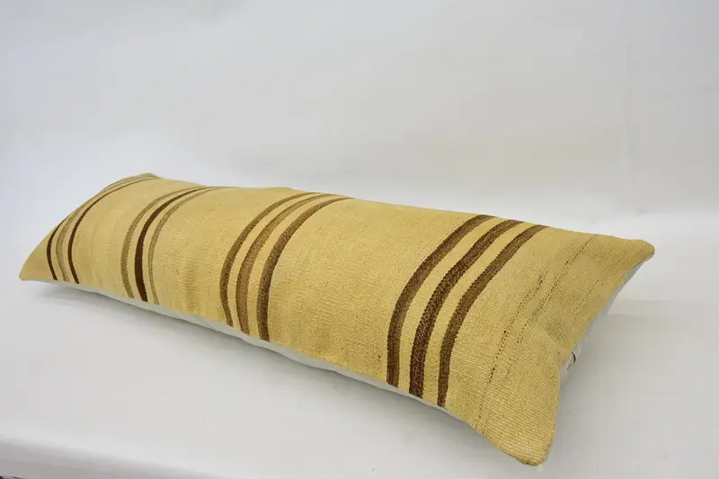Christmas Cushion Cover, Kilim Cushion Sham, Handmade Kilim Cushion, Pillow Case, 16x48 Beige Pillow Case, Interior Designer Pillow - 6