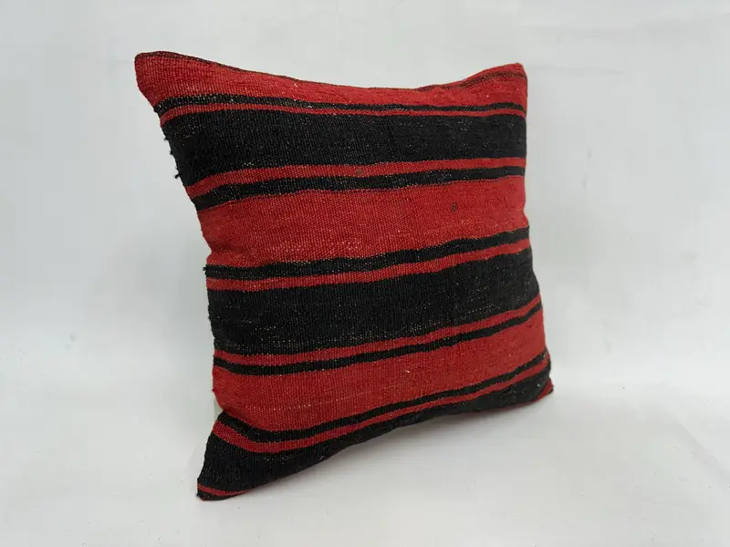 18x18 Red Pillow Case, Pillow for Couch, Vintage Pillow, Customized Pillow Cover, Pillow Cover, Turkish Pillow, Nomadic Pillow Cover - 3