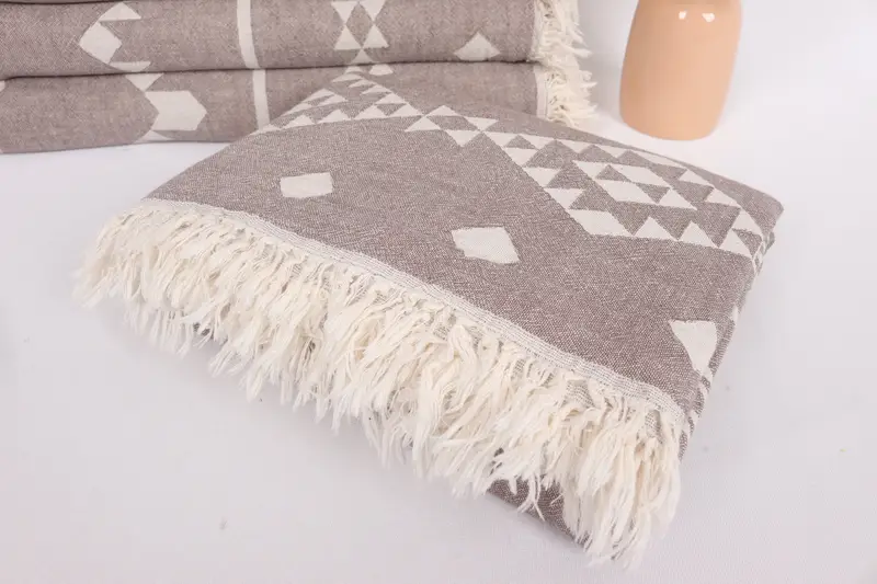Turkish Blanket, Personalized Gifts, Turkish Tablecloth, Halloween Gifts, 70x60 Cotton Geometric Towel, Turkish Throw Blanket, Boho Throw Blankets - 5