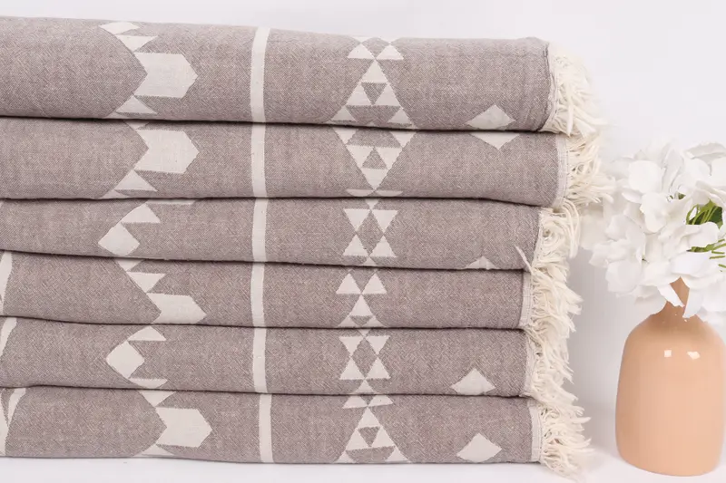 Turkish Blanket, Personalized Gifts, Turkish Tablecloth, Halloween Gifts, 70x60 Cotton Geometric Towel, Turkish Throw Blanket, Boho Throw Blankets - 3
