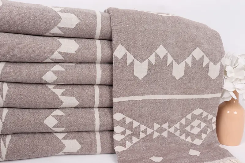Turkish Blanket, Personalized Gifts, Turkish Tablecloth, Halloween Gifts, 70x60 Cotton Geometric Towel, Turkish Throw Blanket, Boho Throw Blankets - 2