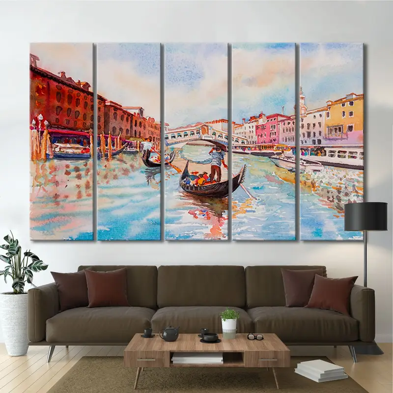 Venice Wall Art, Oil Painting, Landscaper Wall Art, Italy Wall Decor, Wall Art Canvas, Venice Cityscape, Grand Canal Canvas, Venice Print, - 4