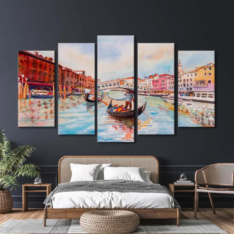 Venice Wall Art, Oil Painting, Landscaper Wall Art, Italy Wall Decor, Wall Art Canvas, Venice Cityscape, Grand Canal Canvas, Venice Print, - 5