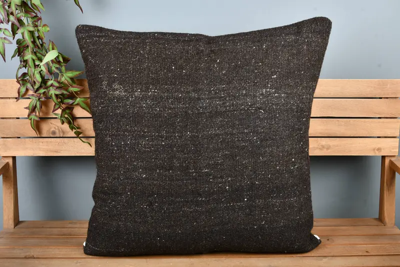 Pillow for Couch, Home Decor Pillow, Kilim Pillow, Square Throw Pillow, 28x28 Brown Cushion, Pillow Case, Morroccon Kilim Cushion Pillow Case - 6