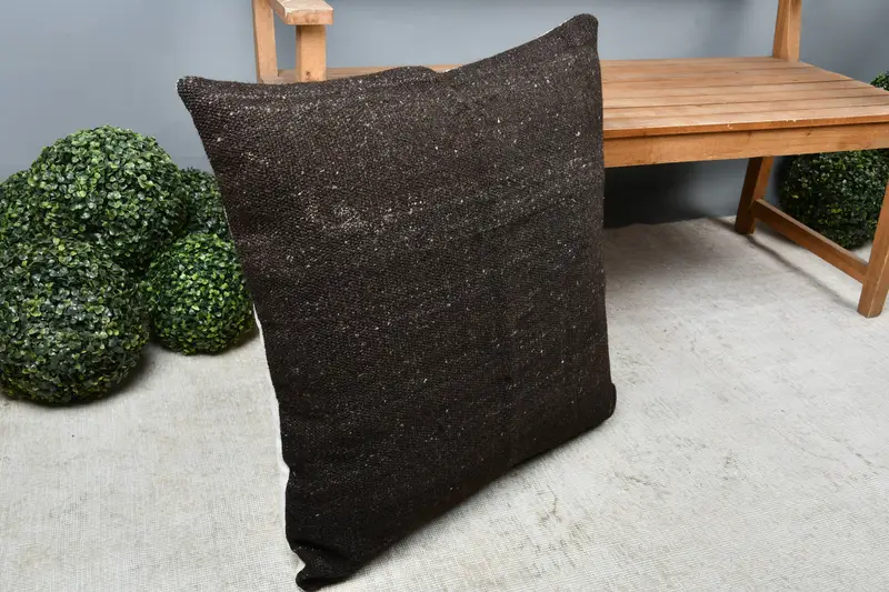 Pillow for Couch, Home Decor Pillow, Kilim Pillow, Square Throw Pillow, 28x28 Brown Cushion, Pillow Case, Morroccon Kilim Cushion Pillow Case - 7