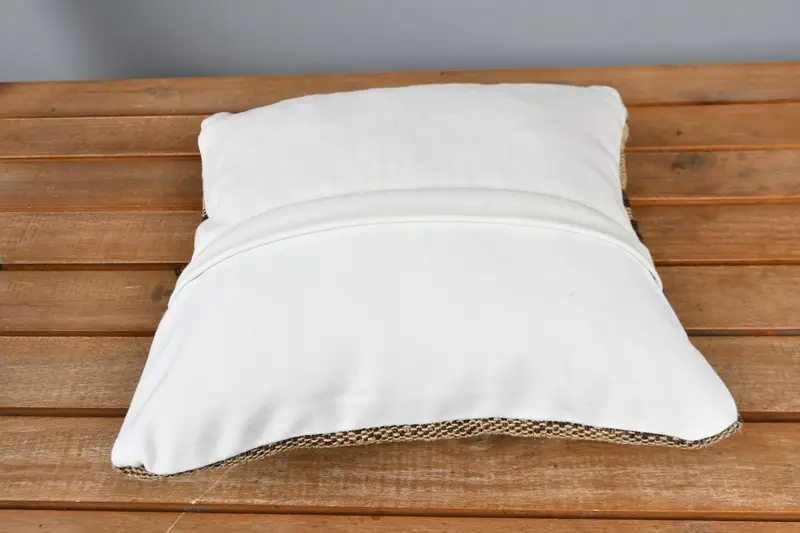 Farmhouse Pillow Sham, Kilim Pillow, Handmade Pillow, Cushion, Pillow for Couch, 12x12 Beige Cushion Cover, Handmade Kilim Cushion - 5
