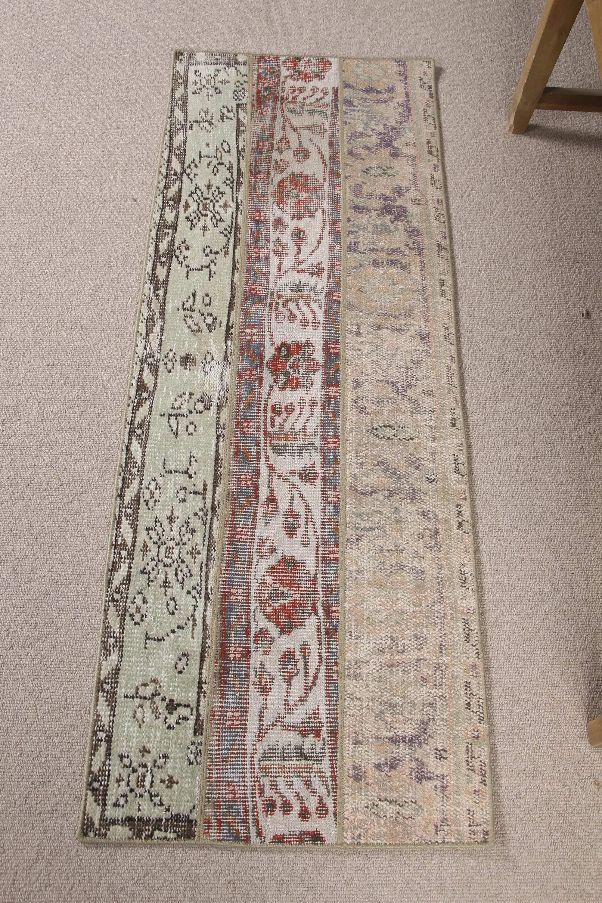 Türkischer Teppich, 1,8x5 ft Vintage Teppich, roter marokkanischer Wollteppich - 1