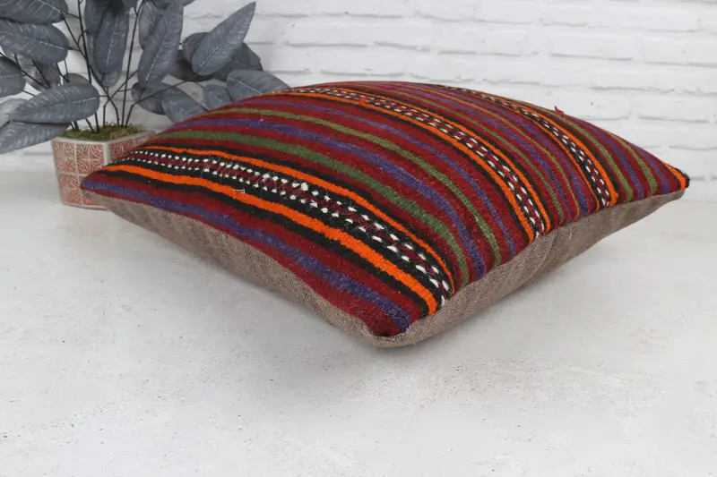 Interior Designer Pillow, Kilim Cushion Sham, Pastel Cushion Cover, Boho Pillow Sham Cover, 22x22 Green Pillow, Cushion Cover - 7