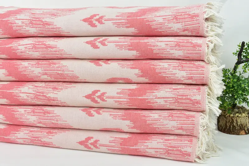 Customized Turkish Blanket, Custom Blanket, 90x76 Cotton Patterned Towel, Decorative Blanket, Bridesmaid Gifts, Customized Throw Blankets - 4