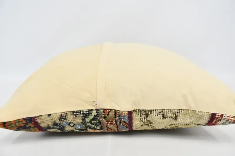 Turkish Pillow, Vintage Pillow, Indoor Cushion Case, Turkish Kilim Pillow, Pillow Sham, 24x24 Beige Pillow Cover - 5
