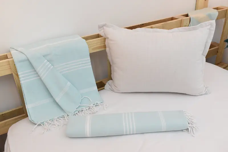 Custom Shower Curtain, Personalized Blanket, Woven Blanket, Personalized Gifts, Cotton Bedspread, Turkish Cotton Blanket, 96x80 Cotton Striped Towel - 5