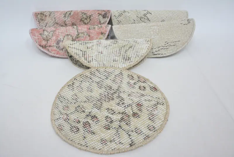 Elegant Beige & Gray Kilim Placemat, Unique Turkish Wool Table Mat