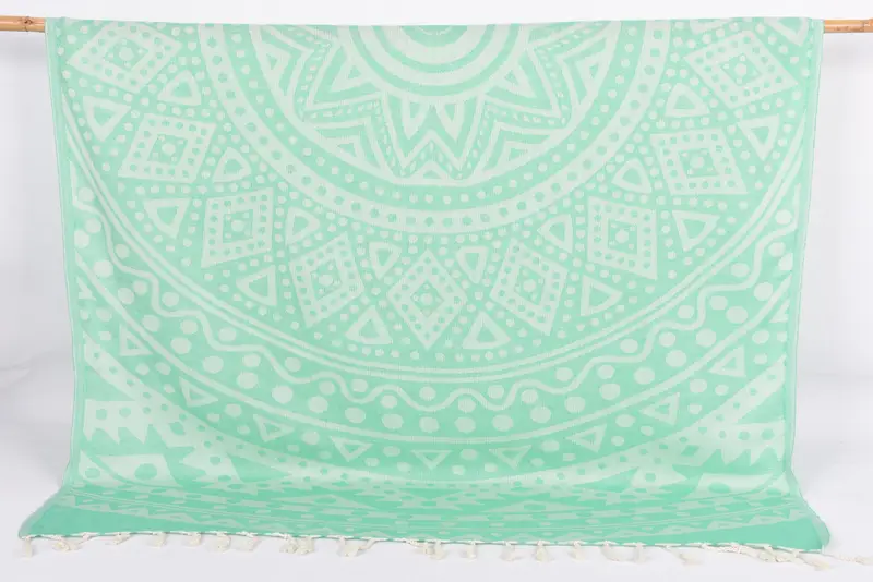 Pool Towels, Yoga Towel, Personalized Bridesmaid Gift, Best Friend Christmas Gift, 70x40 Cotton Round Pattern Towel, Summer Gift, Sand-free towel - 1