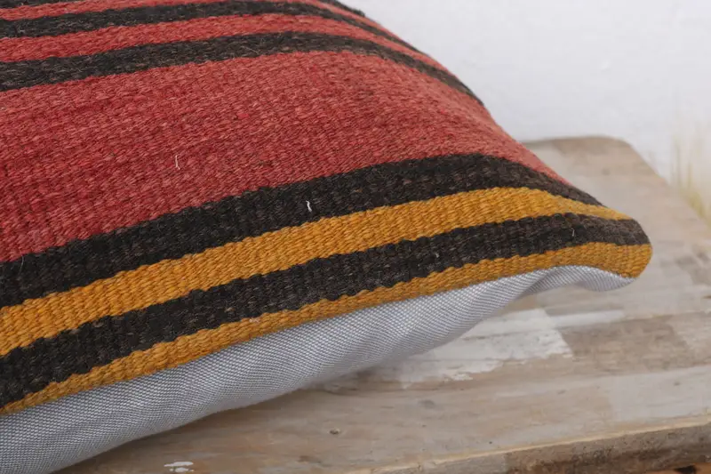 Vintage Pillow, Home Decor Pillow, Decorative Throw Pillow Cover, Pillow, Turkish Kilim Pillow, 12x24 Red Cushion Case, Ethnic Throw Cushion Case - 6