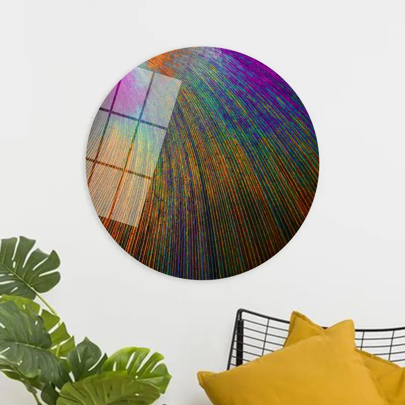 Contemporary Modern Abstract Canvas: Vibrant Orange & Purple Print