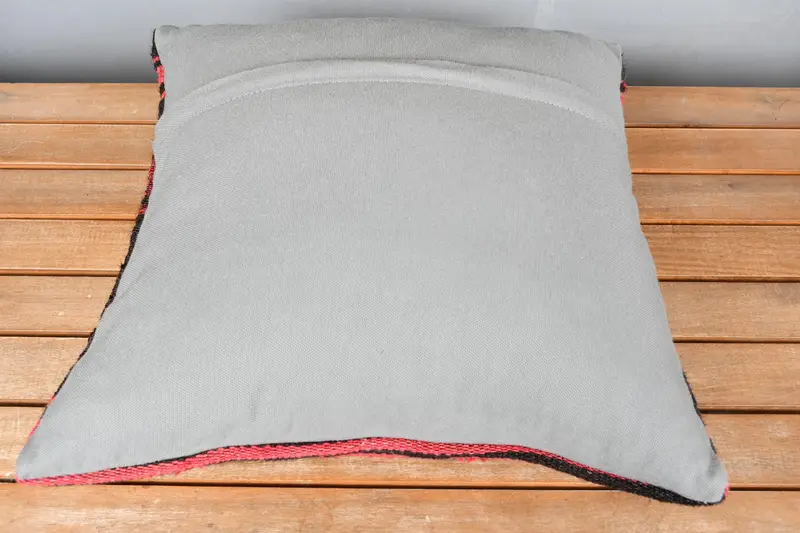 Boho Throw Cushion, Aztec Pillow Cover, Turkish Kilim Pillow, Pillow for Sofa, Vintage Kilim Throw Pillow, 18x18 Red Cushion, Pillow Cover - 5