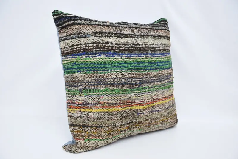 Pillow Sham, Wholesale Pillow, Kilim Cushion Sham, Gift Pillow, Home Decor Pillow, Sofa Bolster Pillow Cover, 28x28 Green Cushion - 3