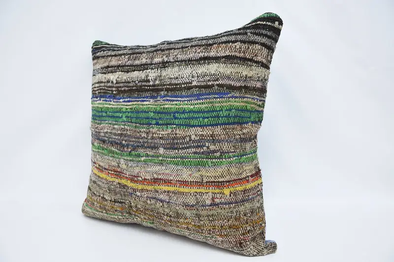 Pillow Sham, Wholesale Pillow, Kilim Cushion Sham, Gift Pillow, Home Decor Pillow, Sofa Bolster Pillow Cover, 28x28 Green Cushion - 4