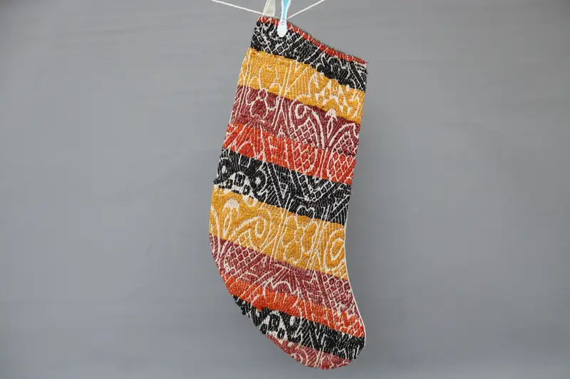 Beige 9-Inch Christmas Ornaments Stocking, Festive Fireplace Decor